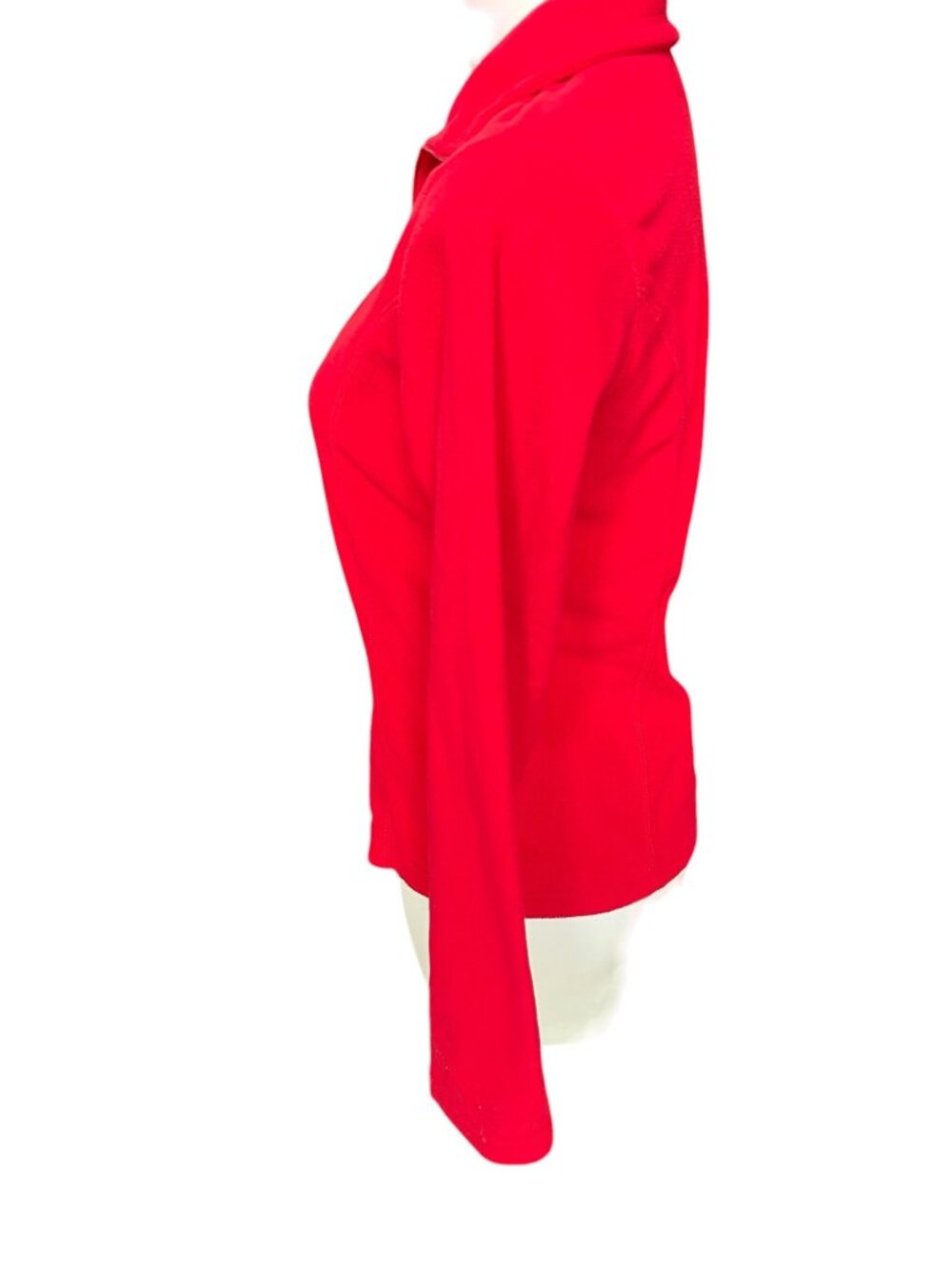 Lands End Womens' Pullover XS Red Plush With Logo 1/4 Zipper Long Sleeve Soft - Picture 5 of 9